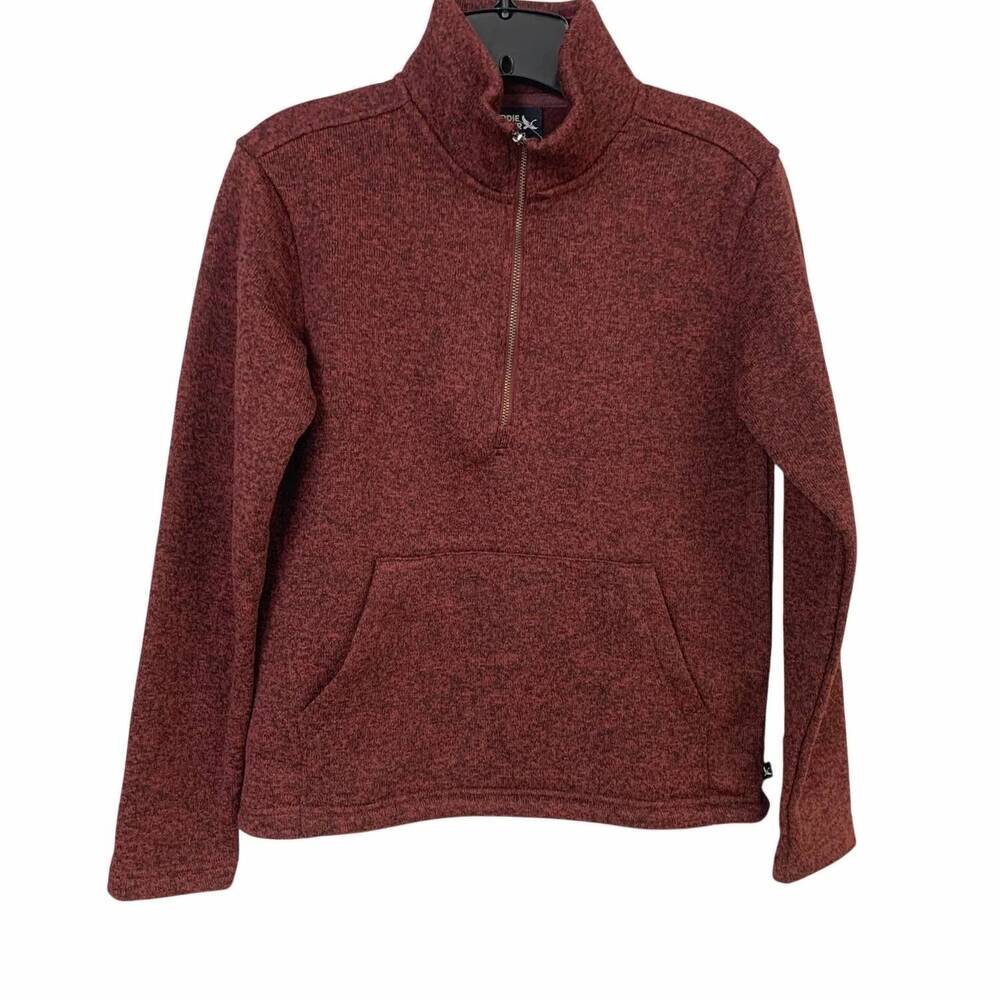 NEW EDDIE BAUER women's radiator 2.0 half zip sweatshirt top in black cherry